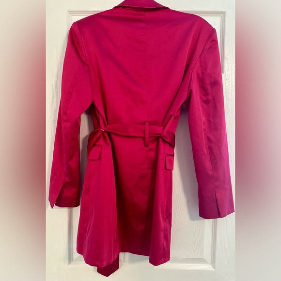 ASOS Satin Hot Pink Blazer/Mini Dress - Picture 4 of 5